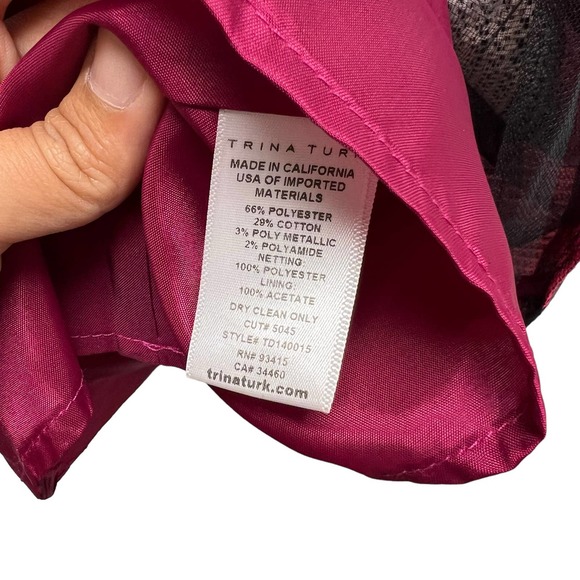 Trina Turk Strapless Floral Dress - Pink and Black - Picture 7 of 13